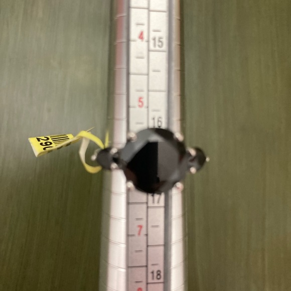 925 Sterling Silver Black Tourmaline Ring Size 6 - Picture 4 of 6